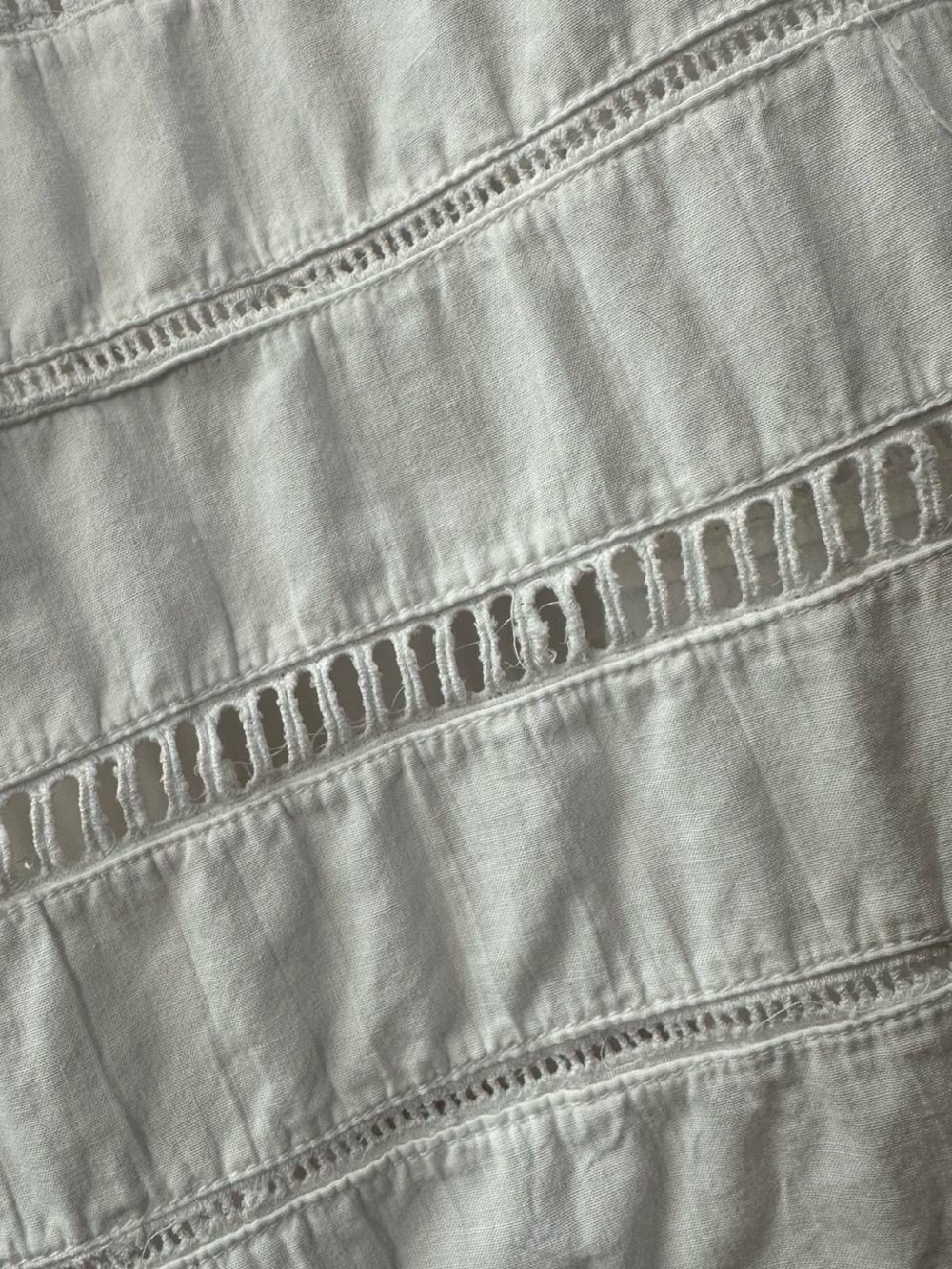 Vintage Handmade White Eyelet Side Tie Boho Maxi Skirt sz L - Picture 6 of 8